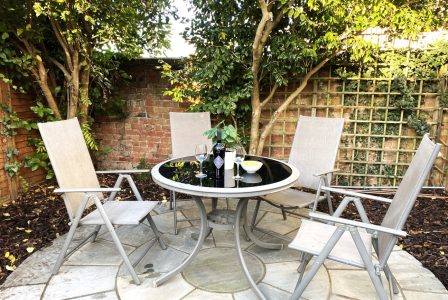 Garden sitting area.